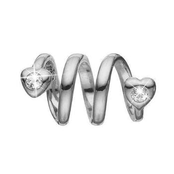Christina Topaz Heart Twist charm med hjerter og hvide topaz, model 630-S73 købes hos Guldsmykket.dk her